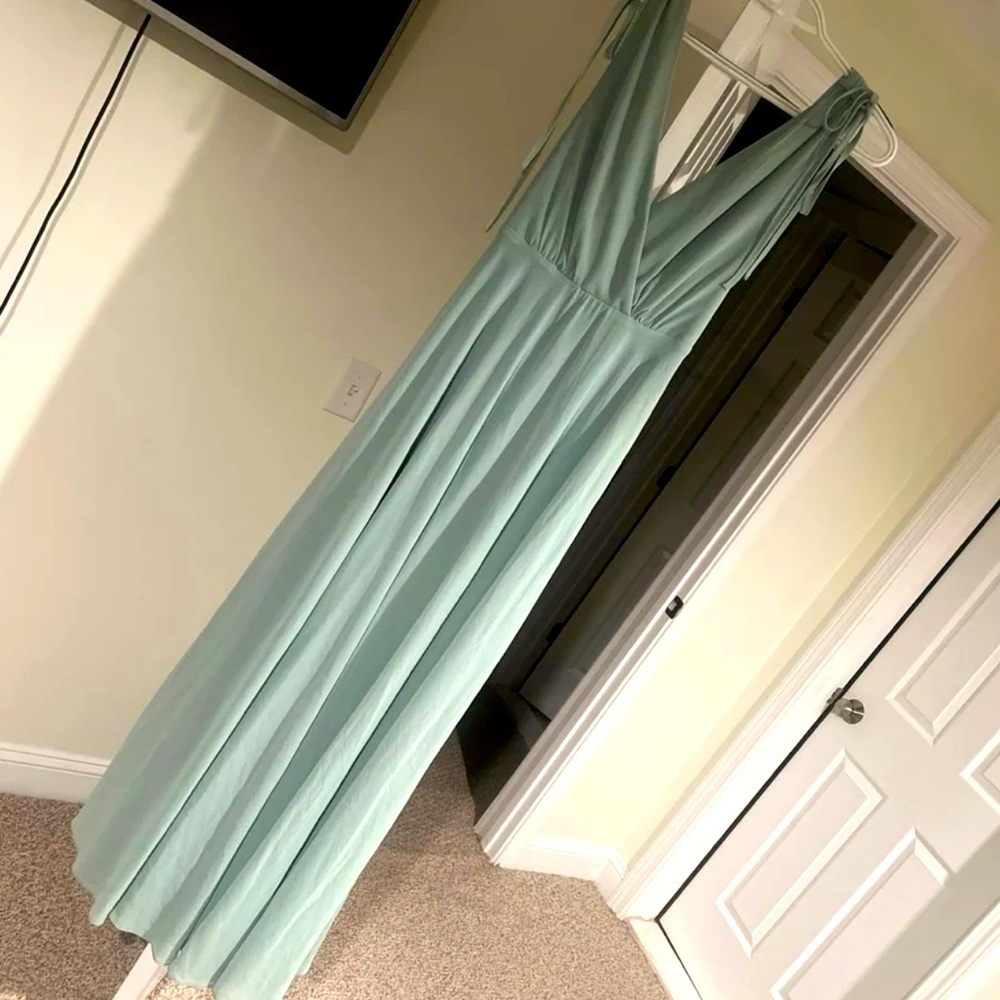 LULUS Sage Bridesmaids Dress